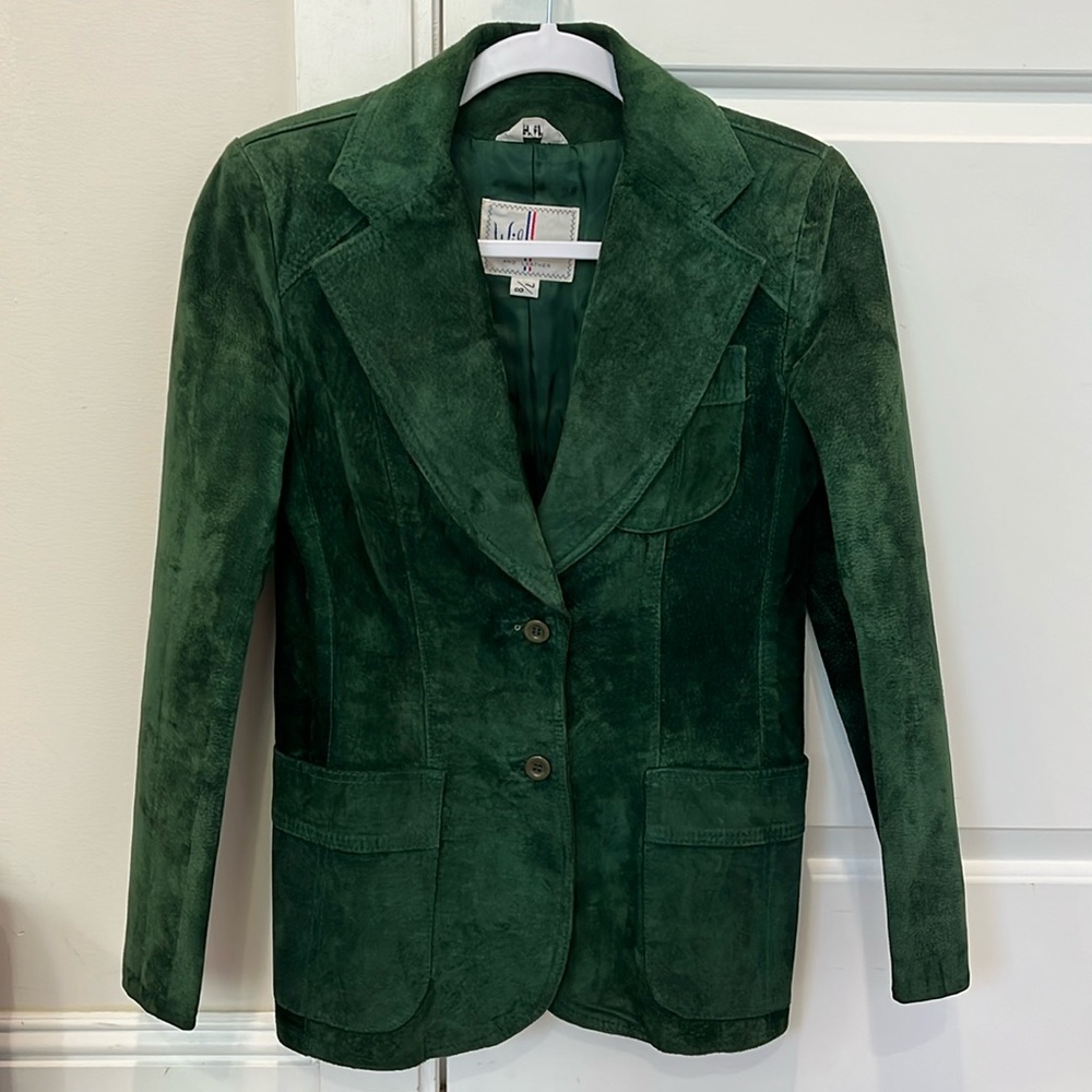 Vintage Wilson’s suede leather green blazer/jacket